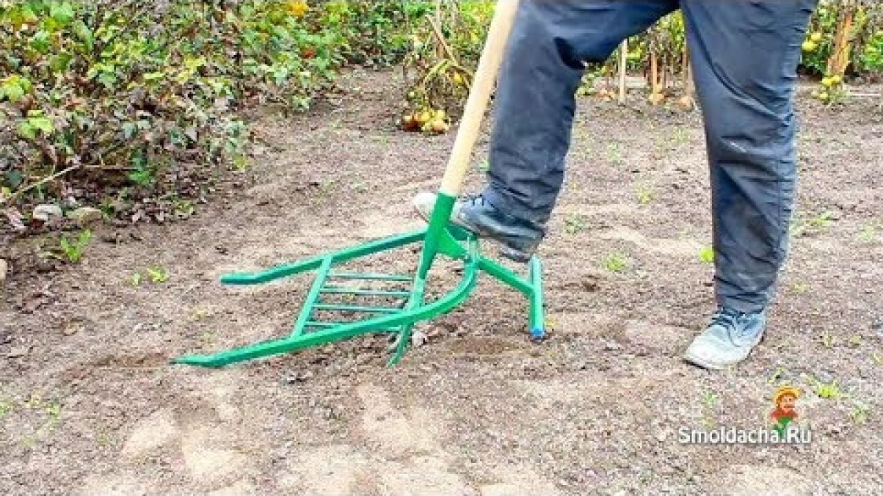 Проверка чудо лопаты на твердой почве